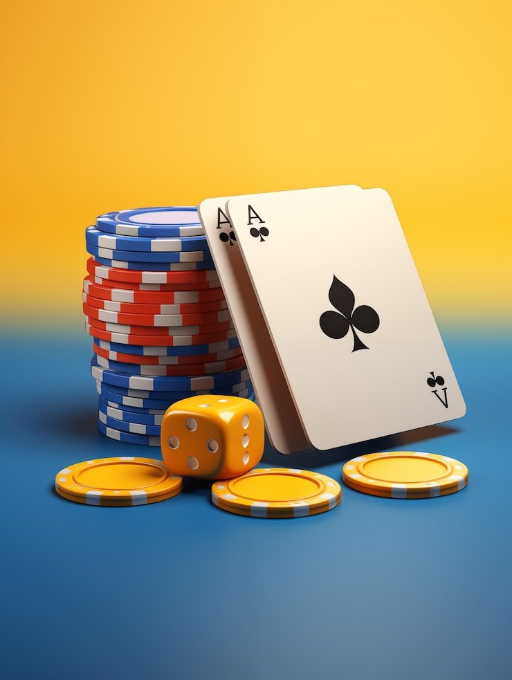 Meja Dragon Tiger dengan dealer dan pemandangan studio profesional